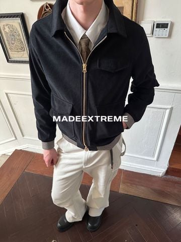 MADEEXTREME®️| ÁO KHOÁC JACKAL CỔ ĐIỂN DA LỘN DÁNG NGẮN VAI RỘNG UNISEX MADE 256123