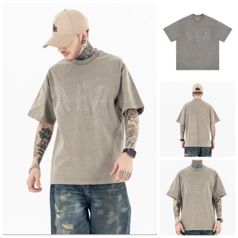 FG®️| ÁO THUN CỔ TRÒN NGẮN TAY IN CHỮ R.E.P OVERSIZE FG F262