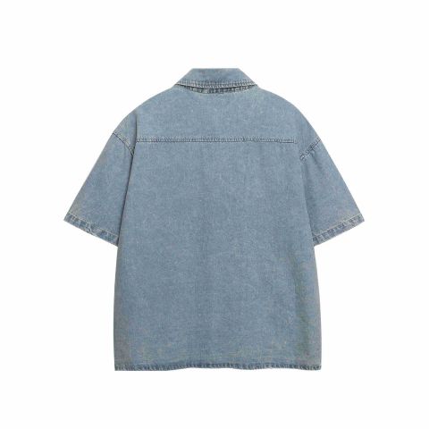 WES®️| ÁO SƠ MI JEAN NGẮN TAY THÊU HỌA TIẾT HOẠT HÌNH TWINKLE UNISEX C5857