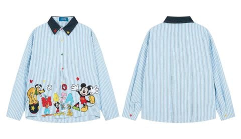 WES®️| ÁO SƠ MI DÀI TAY THÊU HỌA TIẾT HOẠT HÌNH UNISEX C5903