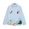 WES®️| ÁO SƠ MI DÀI TAY THÊU HỌA TIẾT HOẠT HÌNH UNISEX C5900