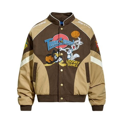 WES®️| ÁO KHOÁC VẢI THÔ DÁNG RỘNG THÊU HỌA TIẾT HOẠT HÌNH LOONEY TUNES UNISEX W6126