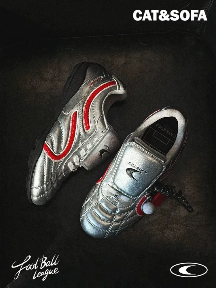 CATSOFA ™️| GIÀY SNEAKER FOOTBALL SILVER UNISEX CAT&SOFA CS25011