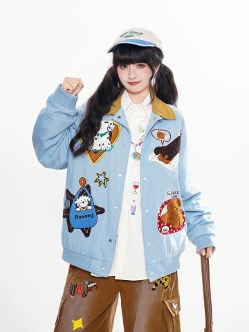 WES®️| ÁO KHOÁC LÔNG CỪU LÓT NHUNG THÊU RETRO UNISEX WES2026