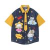 WES®️| ÁO SƠ MI NGẮN TAY THÊU HỌA TIẾT HOẠT HÌNH UNISEX 5239
