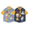 WES®️| ÁO SƠ MI NGẮN TAY THÊU HỌA TIẾT HOẠT HÌNH UNISEX 5239