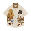 WES®️| ÁO SƠ MI NGẮN TAY THÊU HỌA TIẾT HOẠT HÌNH UNISEX 5221