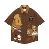 WES®️| ÁO SƠ MI NGẮN TAY THÊU HỌA TIẾT HOẠT HÌNH UNISEX 5221