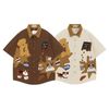 WES®️| ÁO SƠ MI NGẮN TAY THÊU HỌA TIẾT HOẠT HÌNH UNISEX 5221