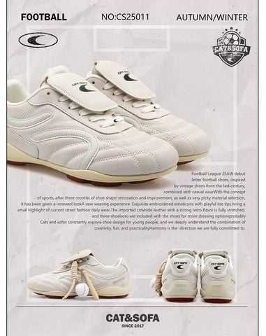 CATSOFA ™️| GIÀY SNEAKER FOOTBALL  RICE UNISEX CAT&SOFA CS25011