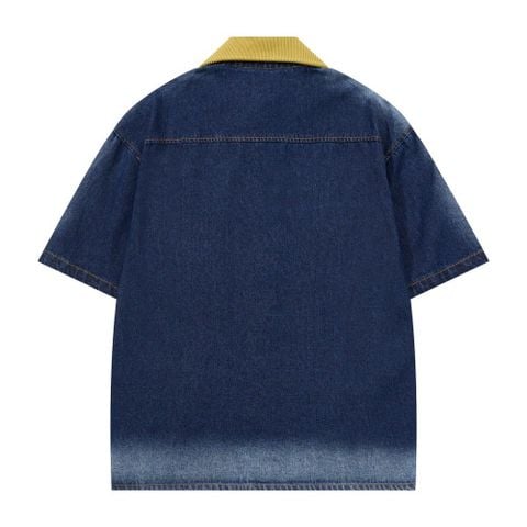 WES®️| ÁO SƠ MI JEAN NGẮN TAY THÊU HỌA TIẾT HOẠT HÌNH TWINKLE UNISEX C5858