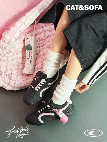 CATSOFA ™️| GIÀY SNEAKER FOOTBALL BLACK PINK UNISEX CAT&SOFA CS25011