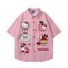 WES®️| ÁO SƠ MI NGẮN TAY THÊU HỌA TIẾT HOẠT HELLO KITTY UNISEX YH985