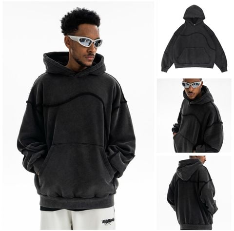 FG®️| ÁO KHOÁC HOODIE WASH RETRO THÊU LOGO CÁCH ĐIỆU UNISEX FG F508