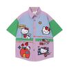 WES®️| ÁO SƠ MI NGẮN TAY THÊU HỌA TIẾT HOẠT HÌNH HELLO KITTY UNISEX 5224