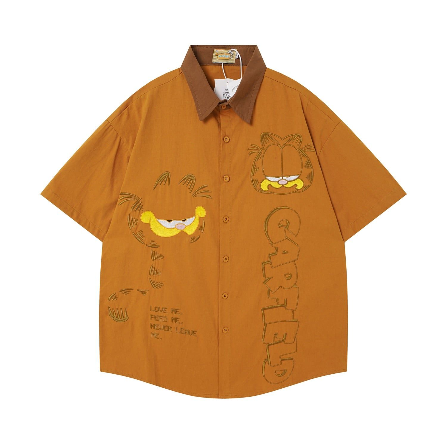 WES®️| ÁO SƠ MI NGẮN TAY THÊU HỌA TIẾT HOẠT HÌNH UNISEX 5256