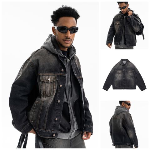 FG®️| ÁO KHOÁC DENIM DÀY RÁCH CỔ ĐIỂN, GIẶT SẠCH UNISEX FG F507