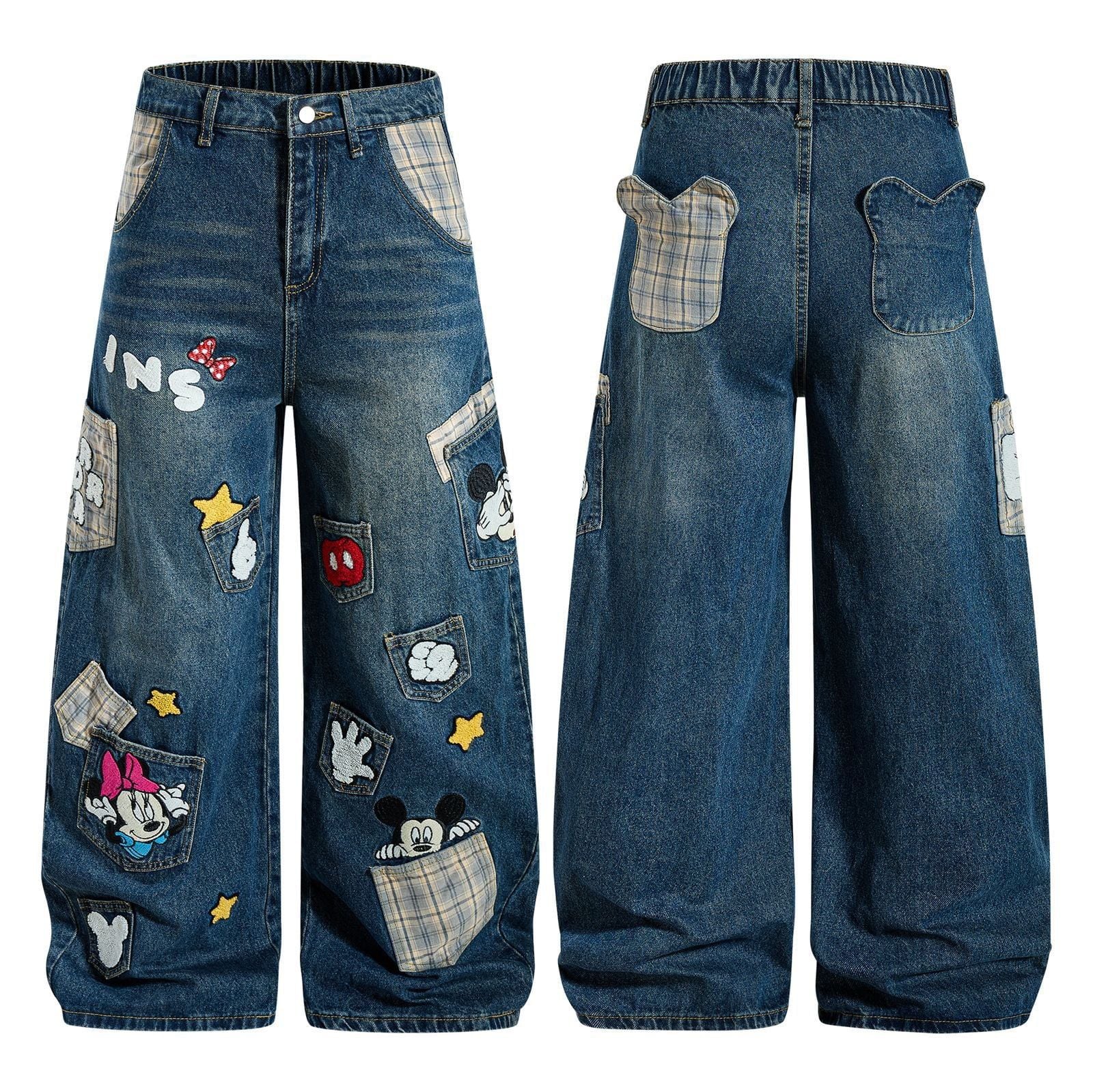 QUẦN JEANS THÊU HỌA TIẾT HOẠT HÌNH UNISEX J780