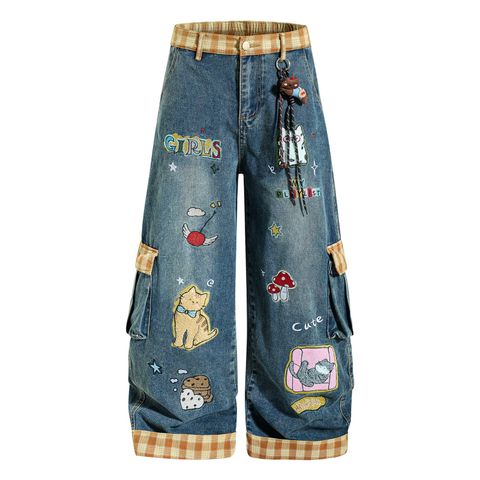 QUẦN JEANS THÊU HỌA TIẾT HOẠT HÌNH UNISEX J780