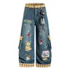 QUẦN JEANS THÊU HỌA TIẾT HOẠT HÌNH UNISEX J780