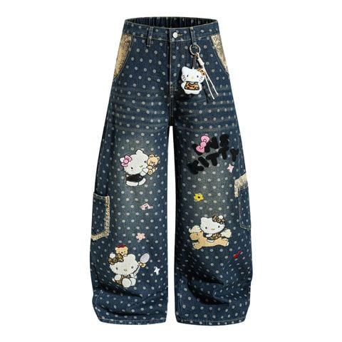 QUẦN JEANS THÊU HỌA TIẾT HOẠT HÌNH UNISEX J780