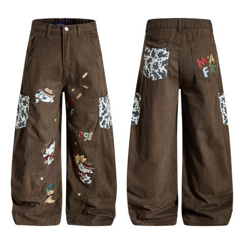 QUẦN JEANS THÊU HỌA TIẾT HOẠT HÌNH UNISEX J780