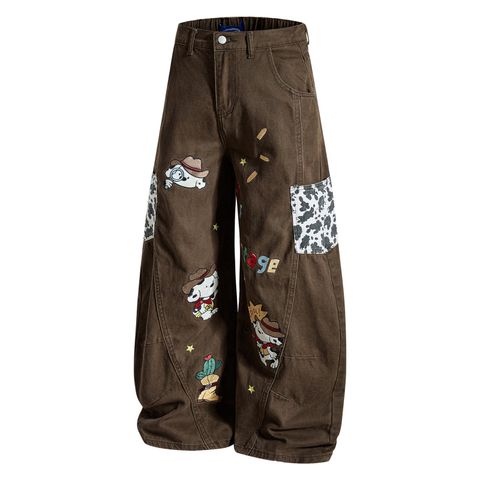 QUẦN JEANS THÊU HỌA TIẾT HOẠT HÌNH UNISEX J780
