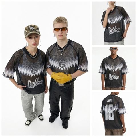 INF®️| ÁO THUN CỔ TRÒN NGẮN TAY THỂ THAO VẢI THOÁNG KHI IN KTS SỐ 18 OVERSIZEUNISEX INF 8481