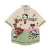 WES®️| ÁO SƠ MI NGẮN TAY THÊU HỌA TIẾT HOẠT HÌNH HELLO KITTY UNISEX 5237