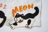 WES®️| ÁO SƠ MI NGẮN TAY THÊU HỌA TIẾT HOẠT HÌNH MÈO LƯỜI UNISEX 5268