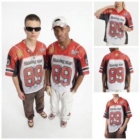 INF®️| ÁO THUN CỔ TRÒN NGẮN TAY THỂ THAO VẢI THOÁNG KHI IN KTS SỐ 89 OVERSIZEUNISEX INF 8476