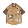 WES®️| ÁO SƠ MI NGẮN TAY THÊU HỌA TIẾT HOẠT HÌNH HELLO KITTY UNISEX 5219