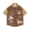 WES®️| ÁO SƠ MI NGẮN TAY THÊU HỌA TIẾT HOẠT HÌNH HELLO KITTY UNISEX 5219