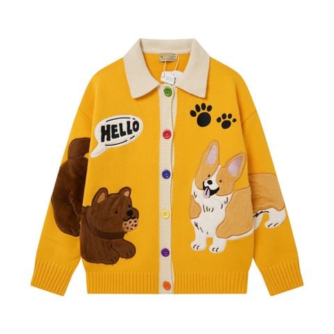 WES®️| ÁO LEN THÊU CHÓ MÈO HELLO DỆT KIM UNISEX 259