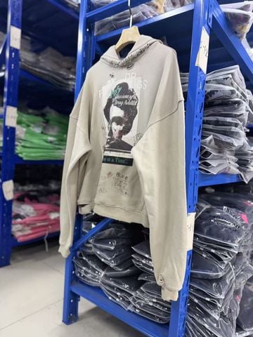 FK®️| ÁO KHOÁC DÁNG RỘNG HOODIE COTTON WASH IN HÌNH LÀM RÁCH UNISEX PH6021
