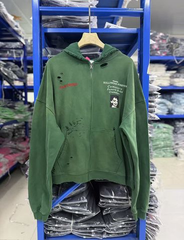 FK®️| ÁO KHOÁC DÁNG RỘNG KHÓA KÉO HOODIE COTTON WASH IN HÌNH LÀM RÁCH UNISEX PH6025