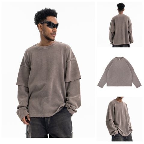 FG®️| ÁO THUN DÀI TAY 2 MẢNH DÀY DẶN UNISEX FG F512