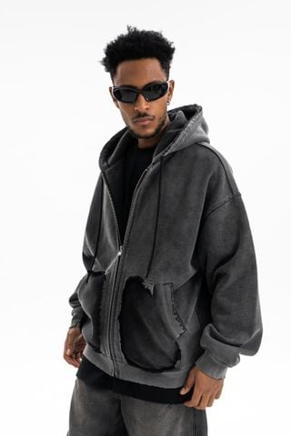 FG®️| ÁO KHOÁC HOODIE WASH THÊU LÓT LÔNG CỪU CÁCH ĐIỆU UNISEX FG F538