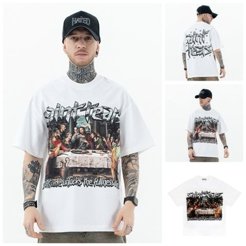 FG®️| ÁO THUN CỔ TRÒN TAY NGẮN IN HÌNH OVERSIZE UNISEX FG E995