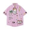 WES®️| ÁO SƠ MI JEAN NGẮN TAY THÊU HỌA TIẾT HOẠT HÌNH  UNISEX 5279