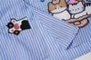 WES®️| ÁO SƠ MI JEAN NGẮN TAY THÊU HỌA TIẾT HOẠT HÌNH  UNISEX 5279