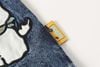 WES®️| ÁO SƠ MI JEAN NGẮN TAY THÊU HỌA TIẾT HOẠT HÌNH MÈO UNISEX 5228