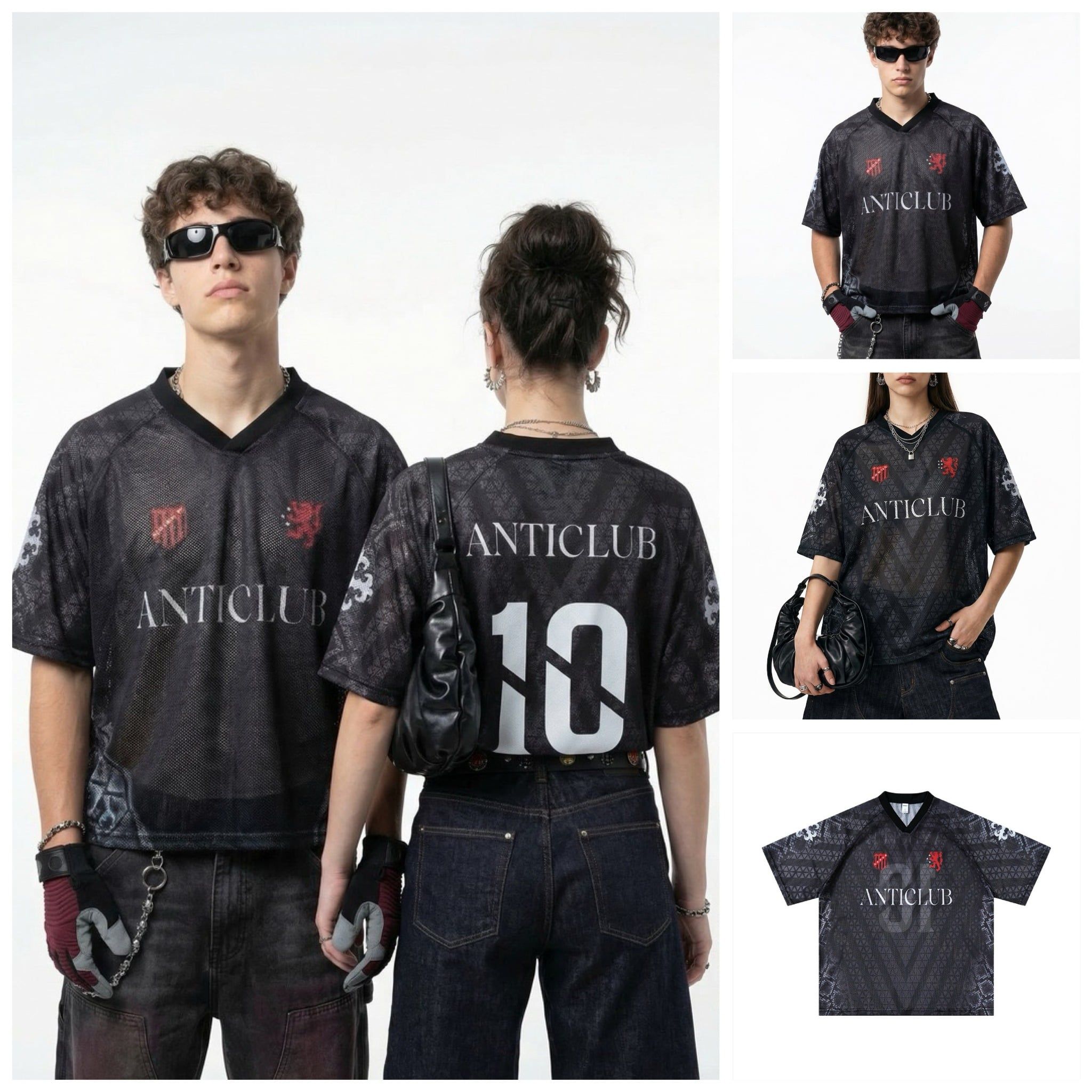 INF®️| ÁO THUN CỔ TIM TAY LỠ VẢI LƯỚI THỂ THAO OVERSIZE UNISEX INF 8522