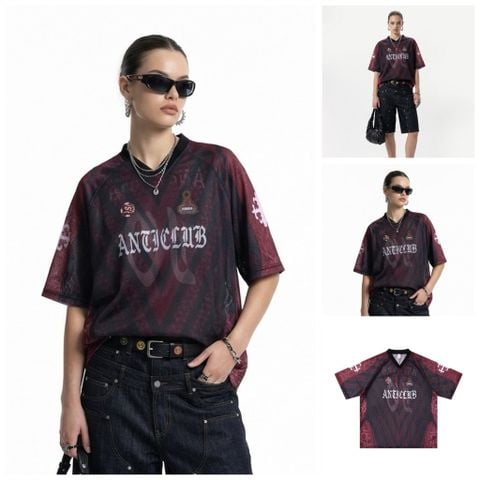 INF®️| ÁO THUN CỔ TIM TAY LỠ VẢI LƯỚI THỂ THAO OVERSIZE UNISEX INF 8522