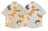 WES®️| ÁO SƠ MI NGẮN TAY THÊU HỌA TIẾT HOẠT HÌNH UNISEX 5263