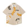 WES®️| ÁO SƠ MI NGẮN TAY THÊU HỌA TIẾT HOẠT HÌNH UNISEX 5263