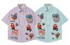 WES®️| ÁO SƠ MI NGẮN TAY THÊU HỌA TIẾT HOẠT HÌNH UNISEX 5265
