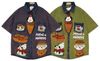 WES®️| ÁO SƠ MI NGẮN TAY THÊU HỌA TIẾT HOẠT HÌNH UNISEX 5266