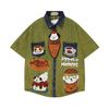 WES®️| ÁO SƠ MI NGẮN TAY THÊU HỌA TIẾT HOẠT HÌNH UNISEX 5266