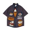 WES®️| ÁO SƠ MI NGẮN TAY THÊU HỌA TIẾT HOẠT HÌNH UNISEX 5266